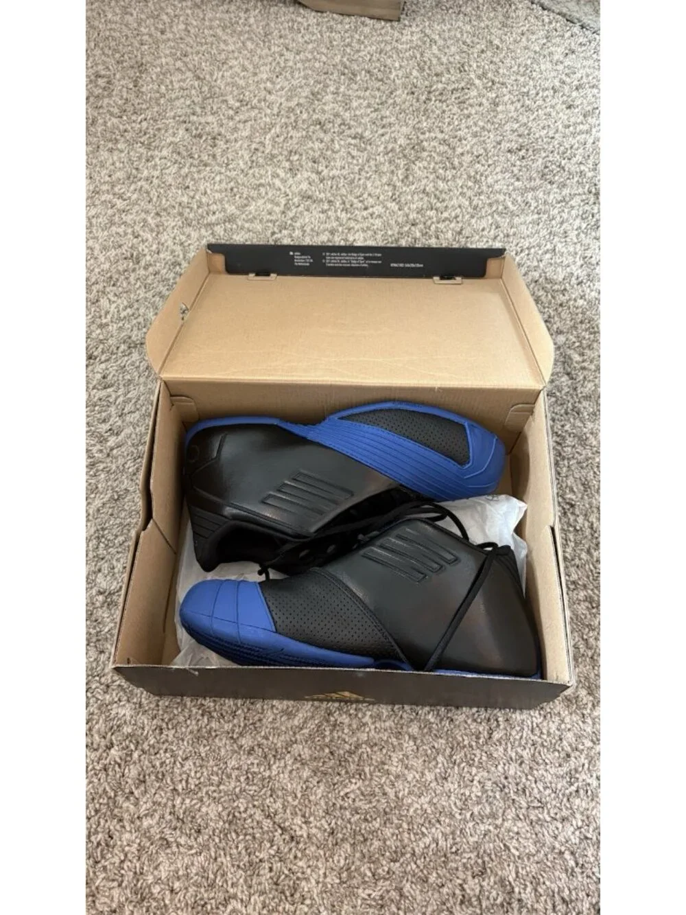 NEW Adidas T-Mac 1 EE6843 Blue Black Lace-Up Basketball Sneaker Shoes Mens US 10